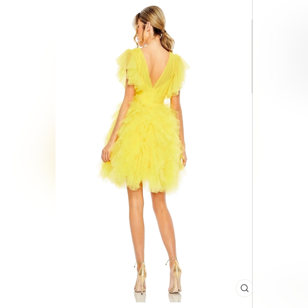 Mac Duggal Yellow Tulle Dress - Picture 5 of 11